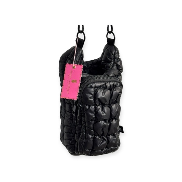 Simply Southern‎ Black Crossbody Bag Puff Bottle Bag 12”x11” - Picture 1 of 6